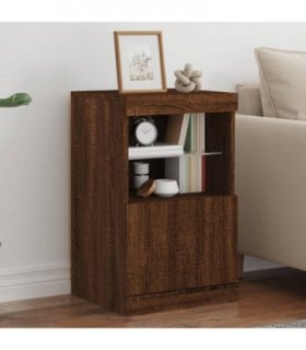 vidaXL Sideboard with LED Lights Brown Oak 41x37x67 cm