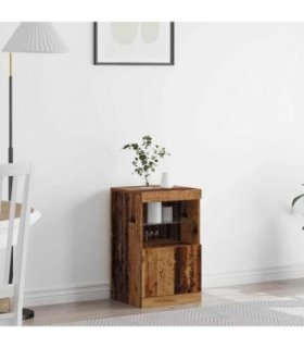 vidaXL LED Sideboard Old Wood 41 x 37 x 67 cm Engineered Wood — V0672047025