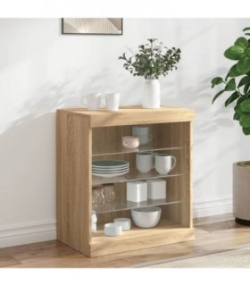 vidaXL Sideboard with LED Lights Sonoma Oak 60.5x37x67 cm — V0672047037