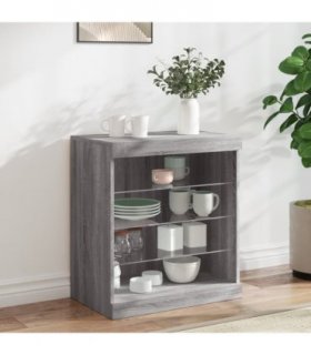 vidaXL Sideboard with LED Lights Grey Sonoma 60.5x37x67 cm