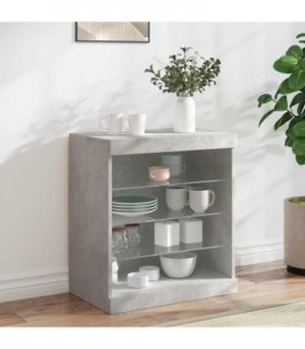 vidaXL Sideboard with LED Lights Concrete Grey 60.5x37x67 cm — V0672047041