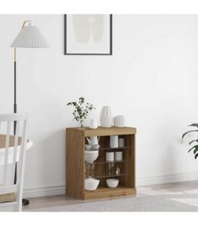 vidaXL LED Sideboard Artisan Oak 60.5 x 37 x 67 cm Engineered Wood