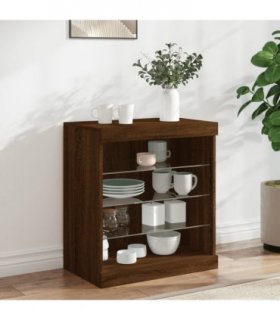 vidaXL Sideboard with LED Lights Brown Oak 60.5x37x67 cm