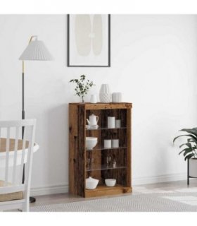 vidaXL LED Sideboard Old Wood 60.5 x 37 x 100 cm Engineered Wood — V0672047049