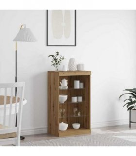 vidaXL LED Sideboard Artisan Oak 60.5 x 37 x 100 cm Engineered Wood — V0672047050