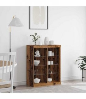 vidaXL LED Sideboard Old Wood 41 x 37 x 100 cm Engineered Wood — V0672047055