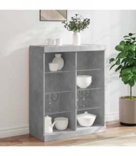 vidaXL Sideboard with LED Lights Concrete Grey 81x37x100 cm