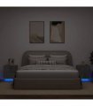 vidaXL Bedside Cabinets with LED Lights 2 pcs Concrete Grey Engineered Wood