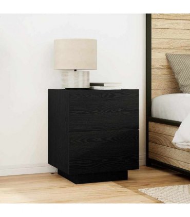 vidaXL Bedside Cabinet 2 pcs Black Oak 45 x 40 x 55 cm Engineered Wood