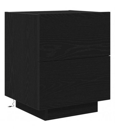 vidaXL Bedside Cabinet Black Oak 45 x 40 x 55 cm Engineered Wood
