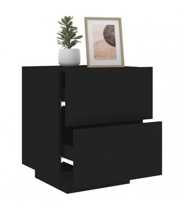 vidaXL Bedside Cabinet | Set of 2 | Black | Engineered wood | Standard