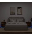 vidaXL Bedside Cabinets with LED Lights 2 pcs Smoked Oak Engineered Wood