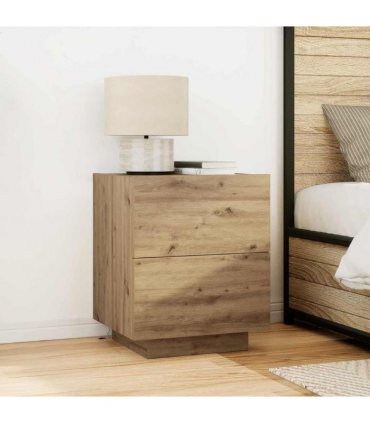vidaXL Bedside Cabinet with Drawer 2 pcs Artisan Oak 45 x 40 x 55 cm