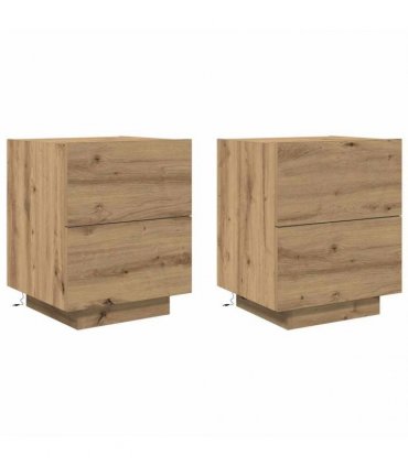 vidaXL Bedside Cabinet with Drawer 2 pcs Artisan Oak 45 x 40 x 55 cm
