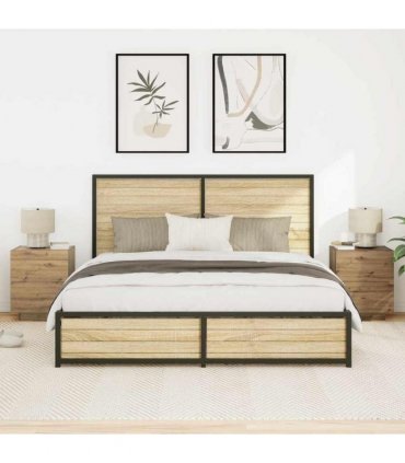 vidaXL Bedside Cabinet with Drawer 2 pcs Artisan Oak 45 x 40 x 55 cm