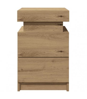 vidaXL Bedside Cabinets with LED 2 pcs Artisian Oak 35x39x55 cm Engineered Wood
