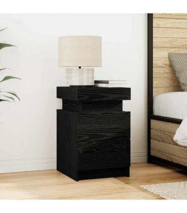 vidaXL Bedside Cabinet Black Oak 35 x 39 x 55 cm Engineered wood