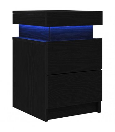 vidaXL Bedside Cabinet Black Oak 35 x 39 x 55 cm Engineered wood