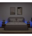 vidaXL Bedside Cabinets with LED 2 pcs Old Wood 35x39x55 cm Engineered Wood