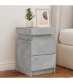 vidaXL Bedside Cabinet with LED Lights Concrete Grey 35x39x55 cm