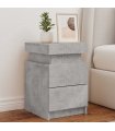vidaXL Bedside Cabinets with LED Lights 2 pcs Concrete Grey 35x39x55 cm