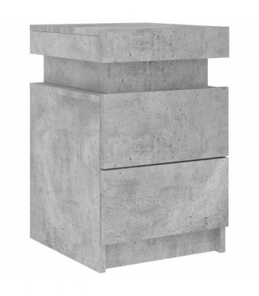 vidaXL Bedside Cabinets with LED Lights 2 pcs Concrete Grey 35x39x55 cm