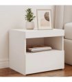 vidaXL Bedside Cabinet with LED Lights White 50x40x45 cm
