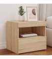 vidaXL Bedside Cabinets with LED Lights 2 pcs Sonoma Oak 50x40x45 cm