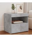 vidaXL Bedside Cabinet with LED Lights Concrete Grey 50x40x45 cm