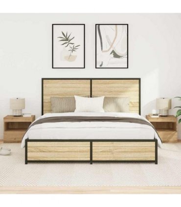 vidaXL Bedside Cabinet with Drawer 2 pcs Artisan Oak 50 x 40 x 45 cm