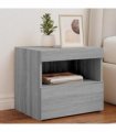 vidaXL Bedside Cabinet with LED Lights Grey Sonoma 50x40x45 cm