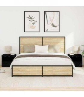 vidaXL Bedside Cabinet 2 pcs Black Oak 50 x 40 x 45 cm Engineered Wood