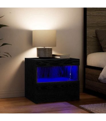 vidaXL Bedside Cabinet 2 pcs Black Oak 50 x 40 x 45 cm Engineered Wood