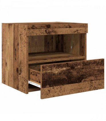 vidaXL Bedside Cabinet Old Wood 50 x 40 x 45 cm Engineered Wood