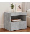 vidaXL Bedside Cabinets with LED Lights 2 pcs Concrete Grey 50x40x45 cm