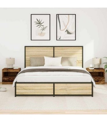 vidaXL Bedside Cabinet 2 pcs Old Wood 50 x 40 x 45 cm Engineered Wood