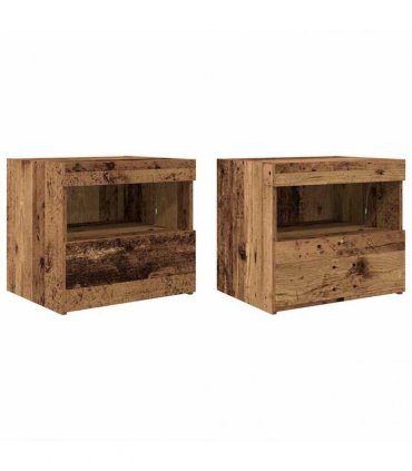 vidaXL Bedside Cabinet 2 pcs Old Wood 50 x 40 x 45 cm Engineered Wood
