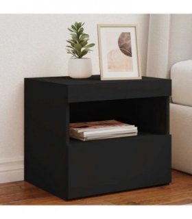 vidaXL Bedside Cabinet | Black | Engineered wood | 50x40x45 cm | Bedside Cabinet