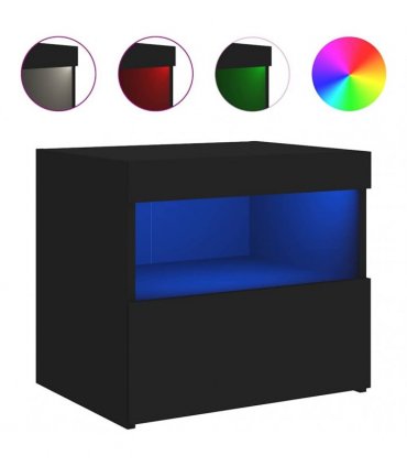 vidaXL Bedside Cabinet | Black | Engineered wood | 50x40x45 cm | Bedside Cabinet
