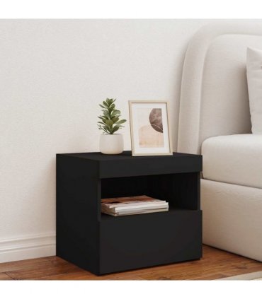vidaXL Bedside Cabinet | Black | Engineered wood | 50x40x45 cm | Bedside Cabinet