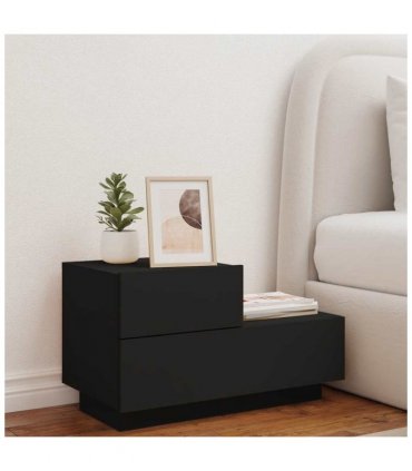 vidaXL Bedside Cabinet | Black | Engineered wood | Bedside Cabinet | Rectangular