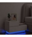vidaXL Bedside Cabinet with LED Lights White 70x36x40.5 cm