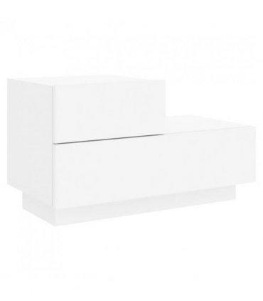vidaXL Bedside Cabinet with LED Lights White 70x36x40.5 cm