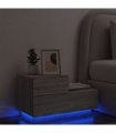 vidaXL Bedside Cabinet with LED Lights Grey Sonoma 70x36x40.5 cm