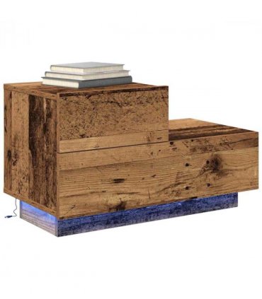 vidaXL Bedside Cabinet Old Wood 70 x 36 x 40.5 cm Engineered Wood