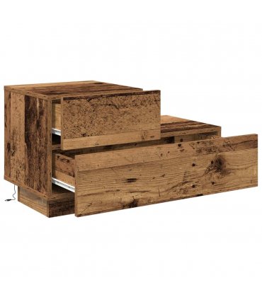 vidaXL Bedside Cabinet Old Wood 70 x 36 x 40.5 cm Engineered Wood