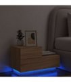 vidaXL Bedside Cabinet with LED Lights Sonoma Oak 70x36x40.5 cm