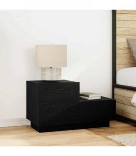 vidaXL Bedside Cabinet Black Oak 70 x 36 x 40.5 cm Engineered Wood