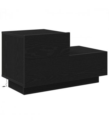 vidaXL Bedside Cabinet Black Oak 70 x 36 x 40.5 cm Engineered Wood