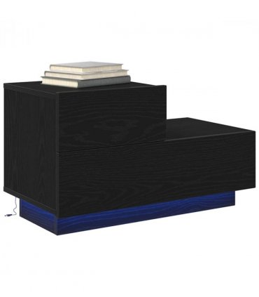 vidaXL Bedside Cabinet Black Oak 70 x 36 x 40.5 cm Engineered Wood